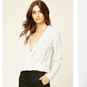 Surplice Print Blouse